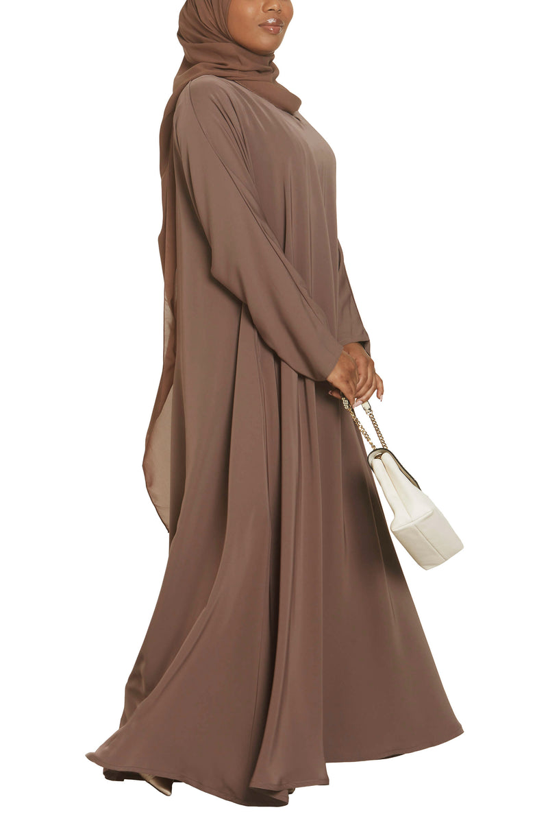 Madison Abaya in Chestnut with Pockets