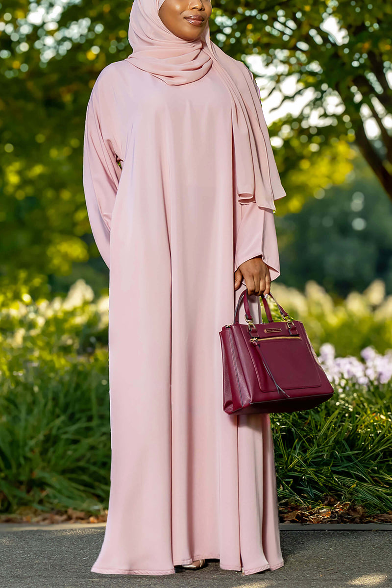 Madison Abaya in Pink with Pockets