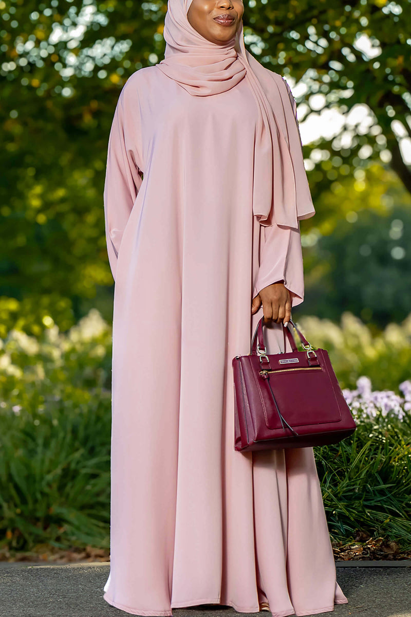 Madison Abaya in Pink with Pockets