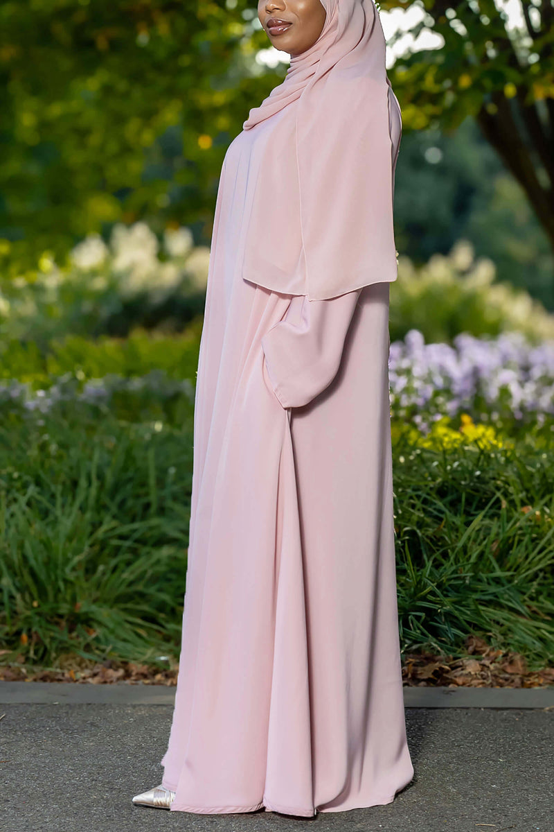 Madison Abaya in Pink with Pockets