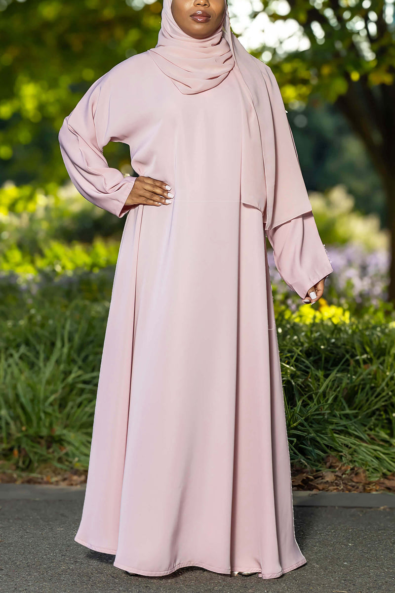 Madison Abaya in Pink with Pockets