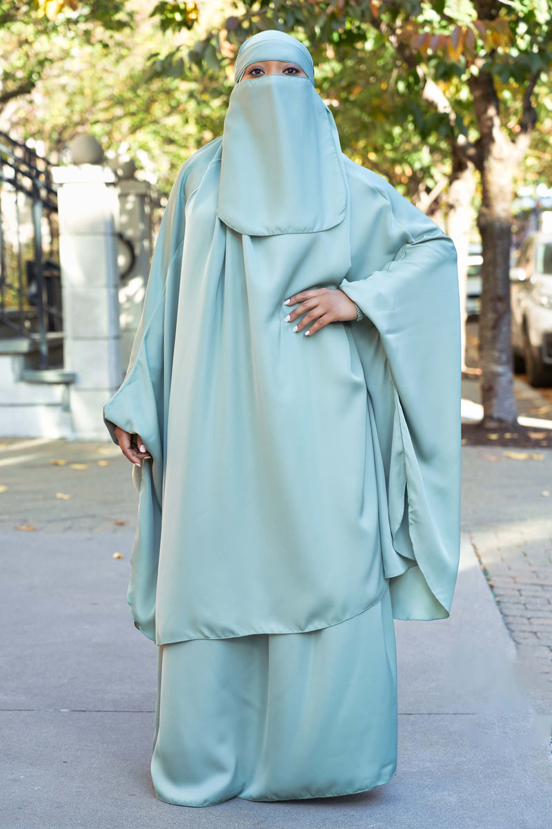 Mahasen Jilbab in Soft Mint | Al Shams Abayas_1