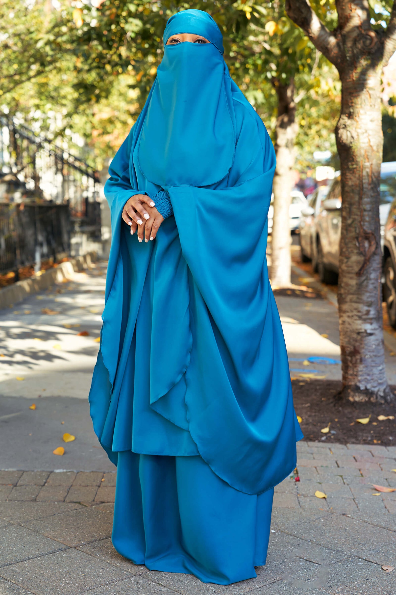 Mahasen Jilbab Set in Turquoise – Al Shams Abayas