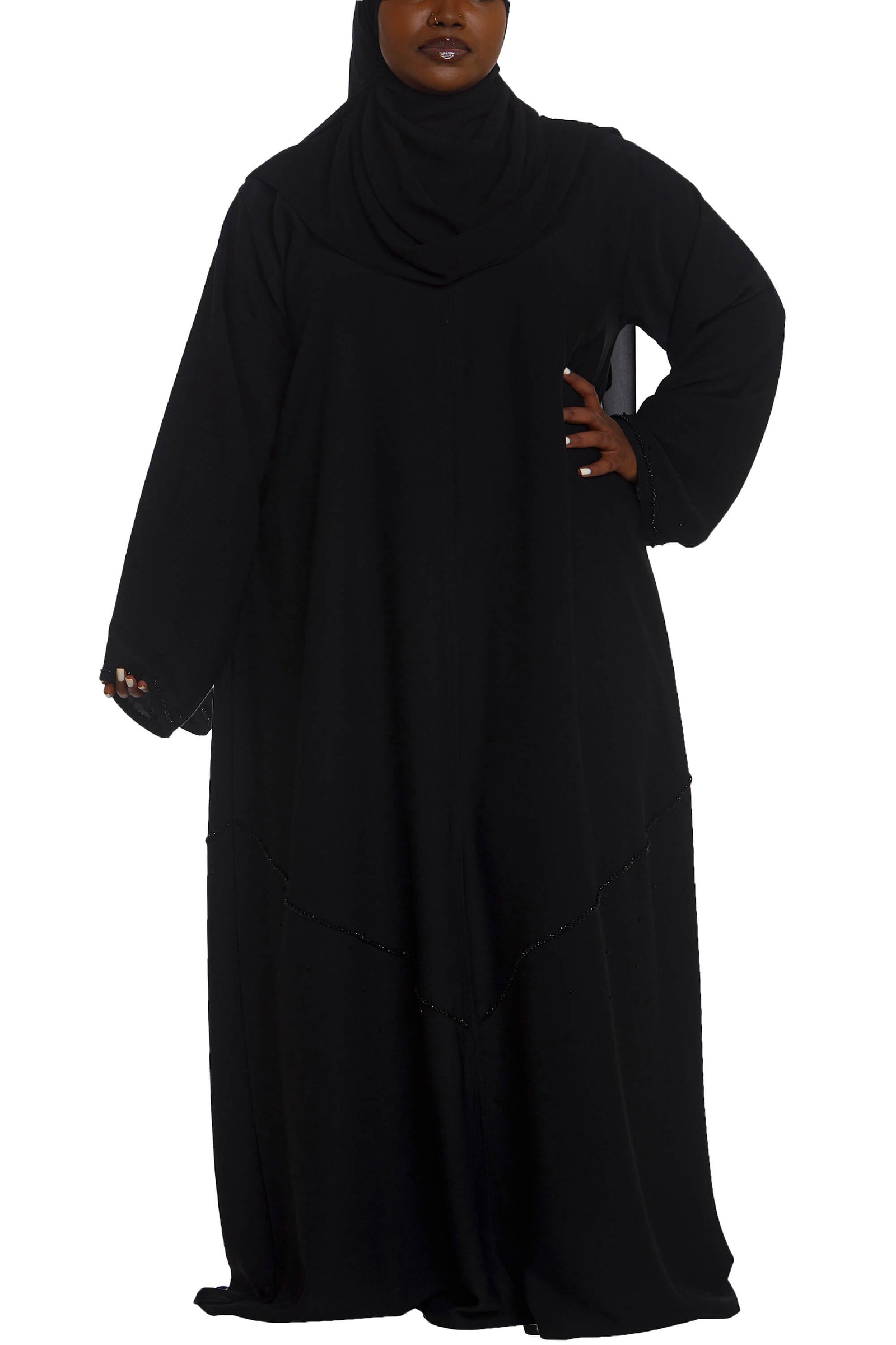 Norah Abaya Black in Curvy – Al Shams Abayas