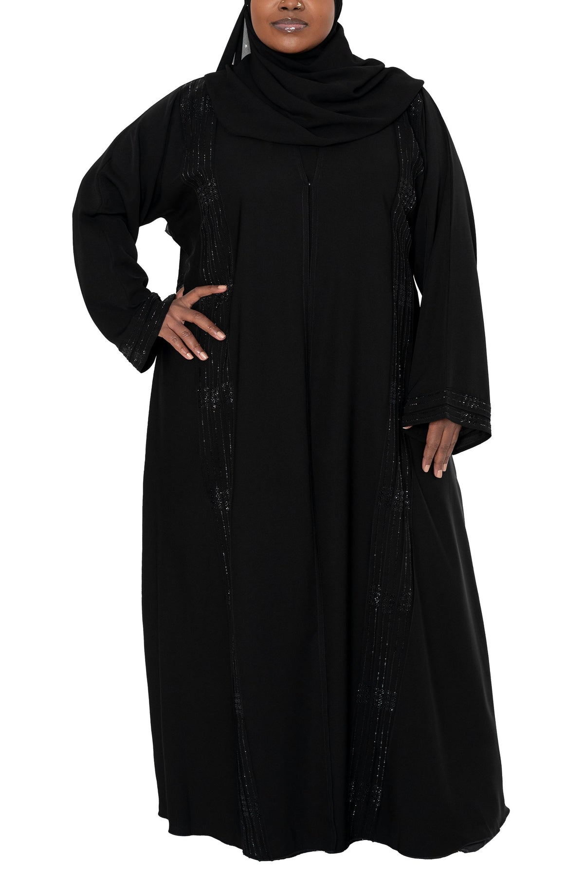 laura plus evening dresses Lace-Sleeve La Femme Plus-Size Formal Dress main image 0
