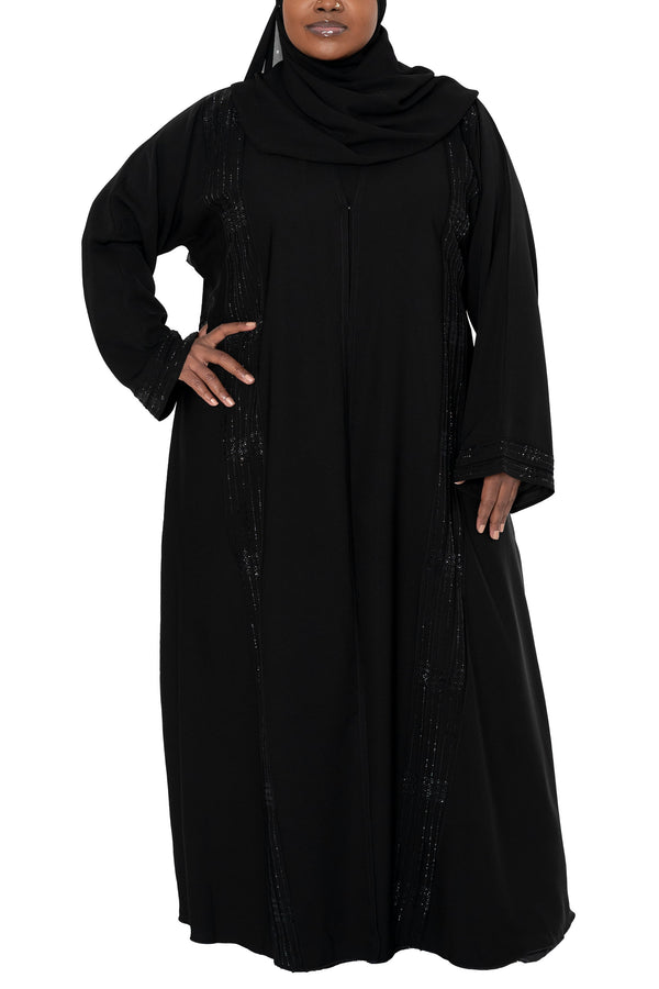 Rawdah Abaya in Classic Black - Curvy | Al Shams Abayas_1