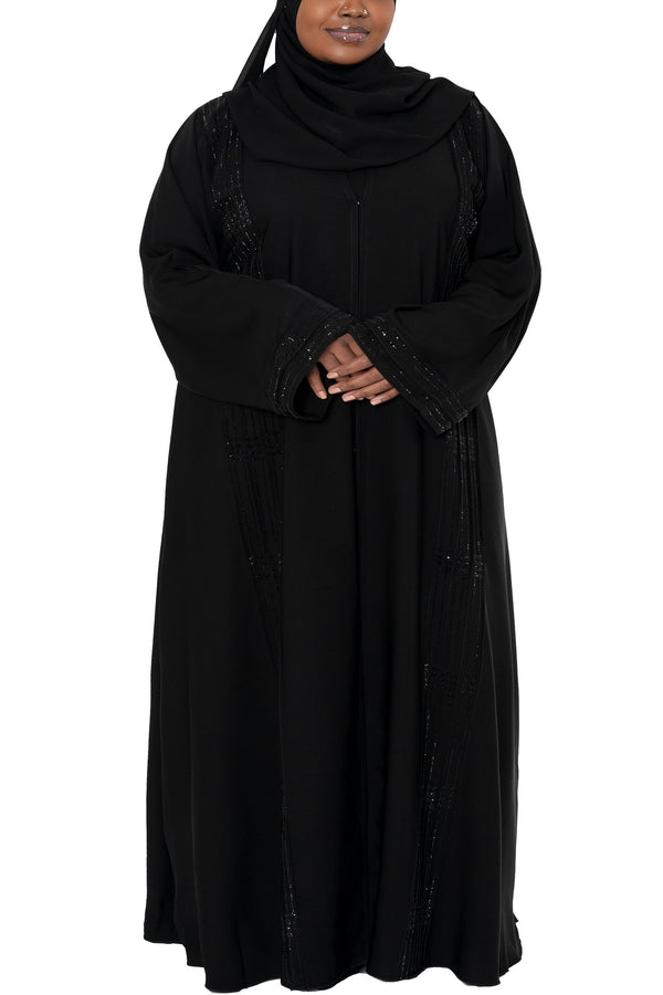 Rawdah Abaya in Classic Black - Curvy | Al Shams Abayas_2