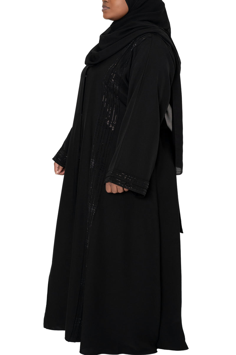 Rawdah Abaya in Classic Black - Curvy | Al Shams Abayas_3