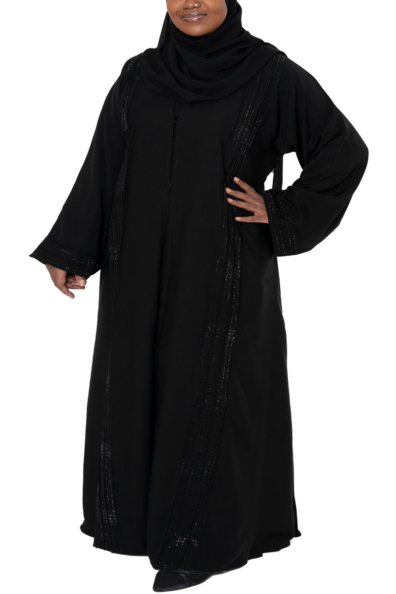 Rawdah Abaya in Classic Black - Curvy | Al Shams Abayas_5