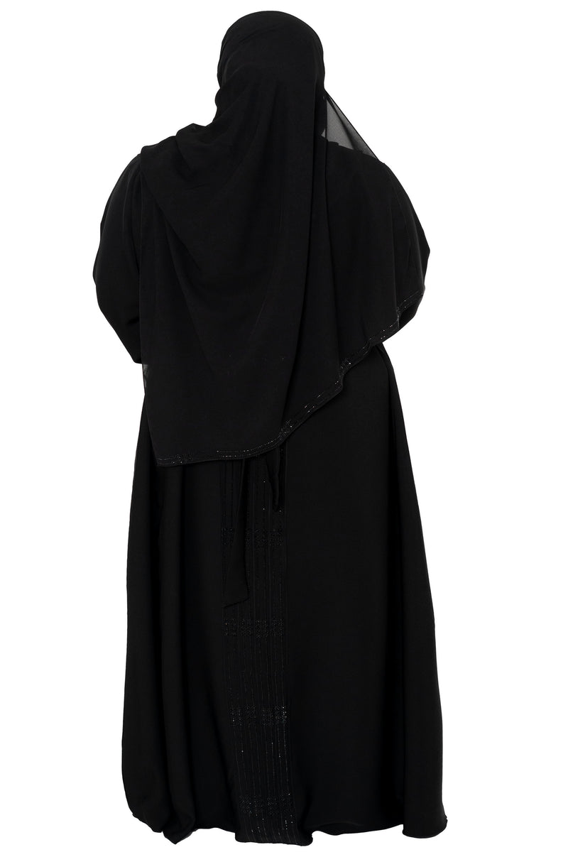 Rawdah Abaya in Classic Black - Curvy | Al Shams Abayas_7