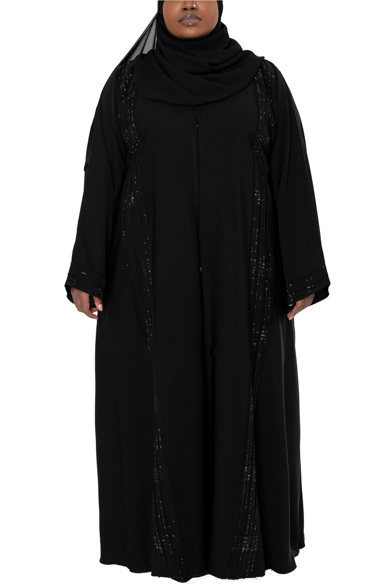 Rawdah Abaya in Classic Black - Curvy | Al Shams Abayas_6