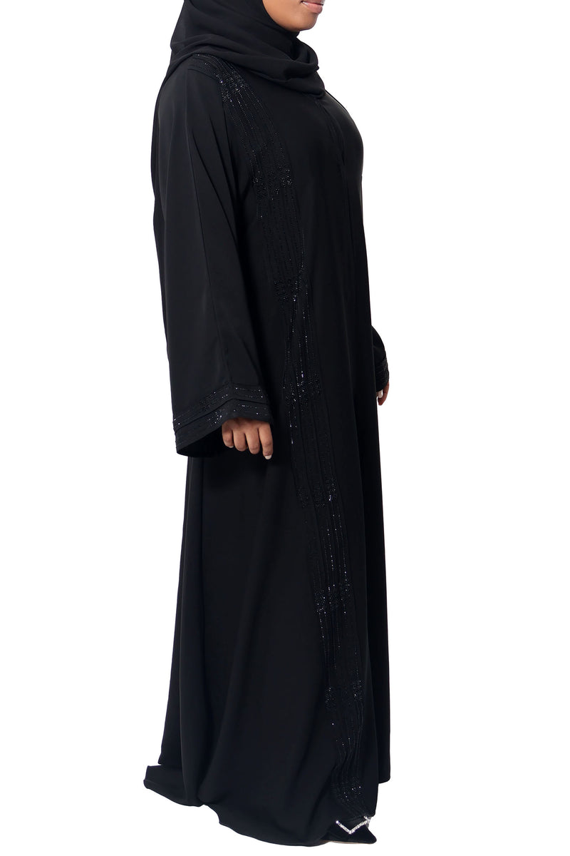 Rawdah Abaya in Classic Black | Al Shams Abayas_14