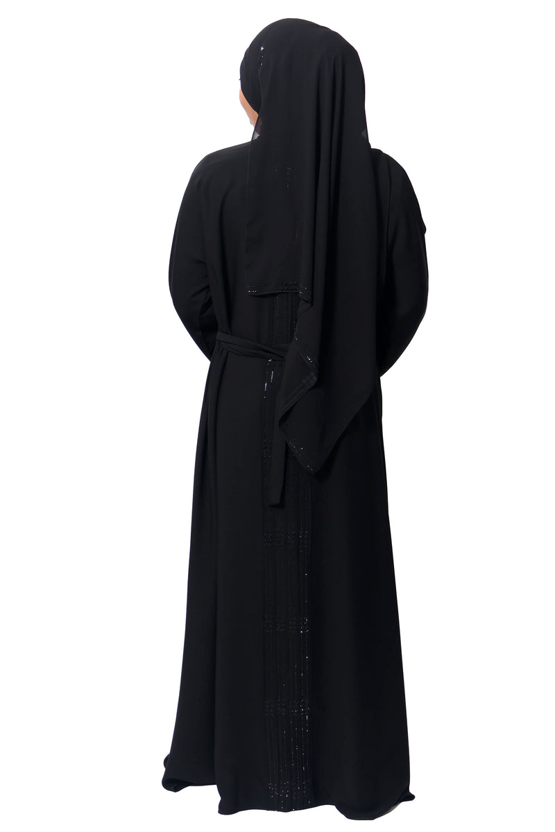 Rawdah Abaya in Classic Black | Al Shams Abayas_7