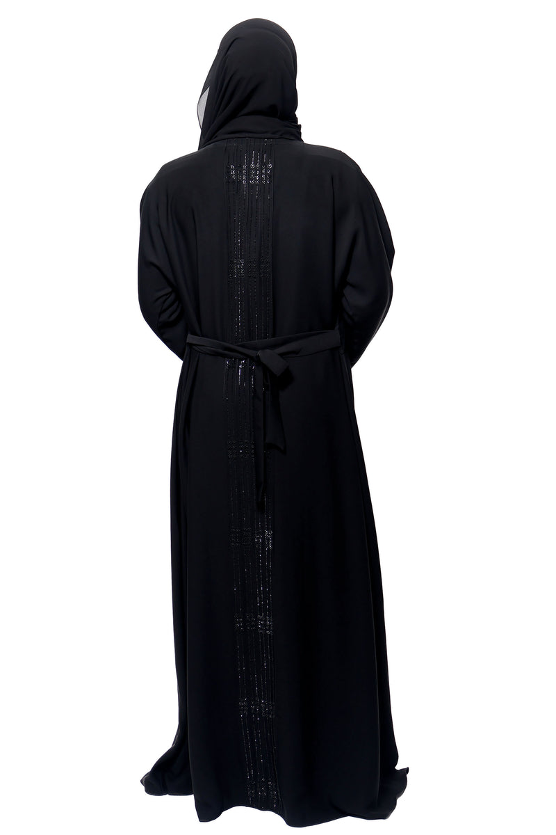 Rawdah Abaya in Classic Black | Al Shams Abayas_4