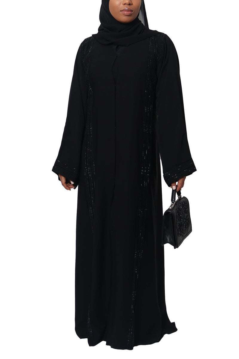 Rawdah Abaya in Classic Black | Al Shams Abayas_6