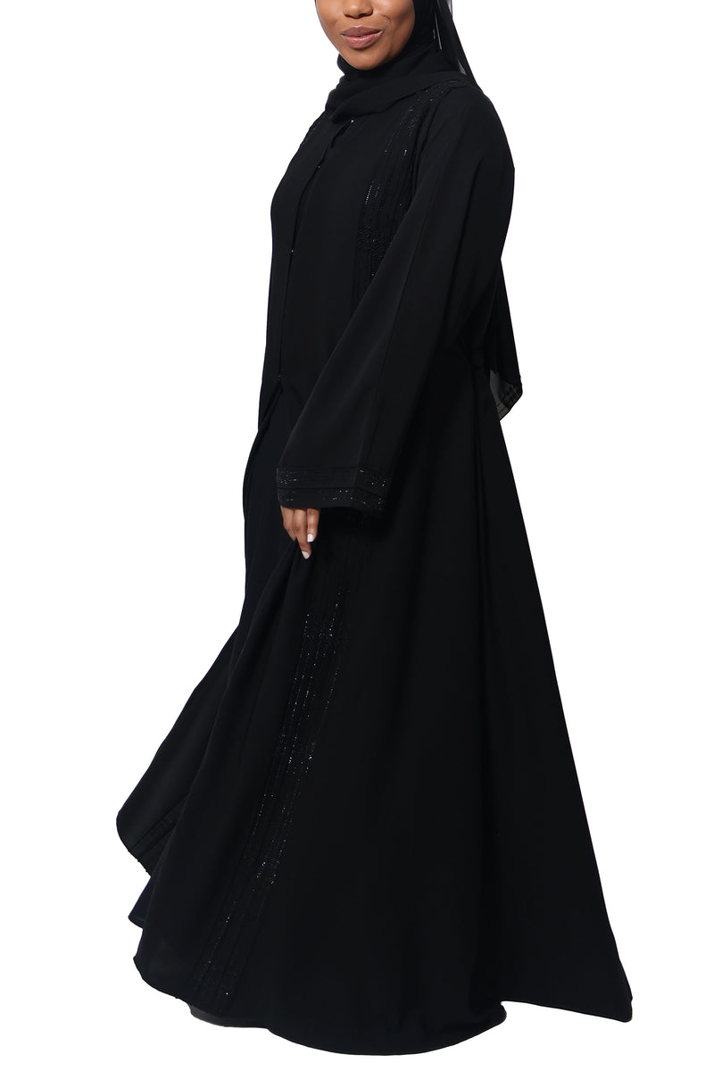 Rawdah Abaya in Classic Black | Al Shams Abayas_5