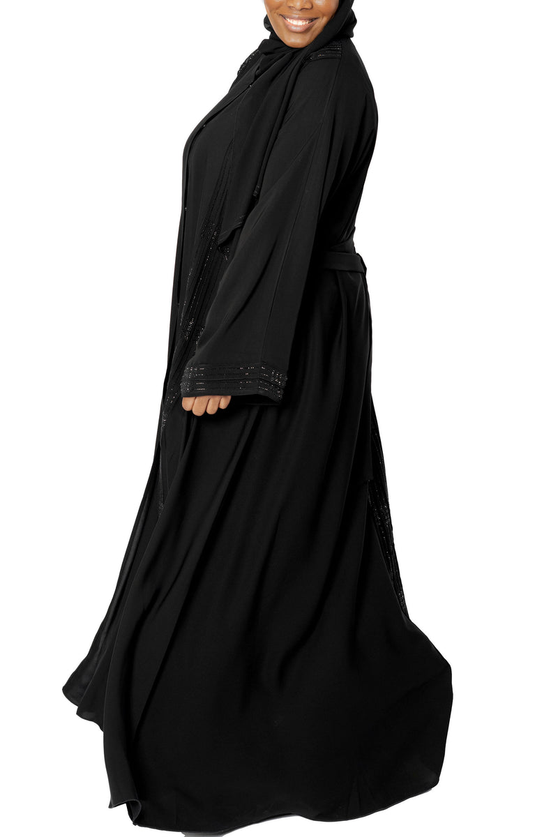 Rawdah Abaya in Classic Black | Al Shams Abayas_5