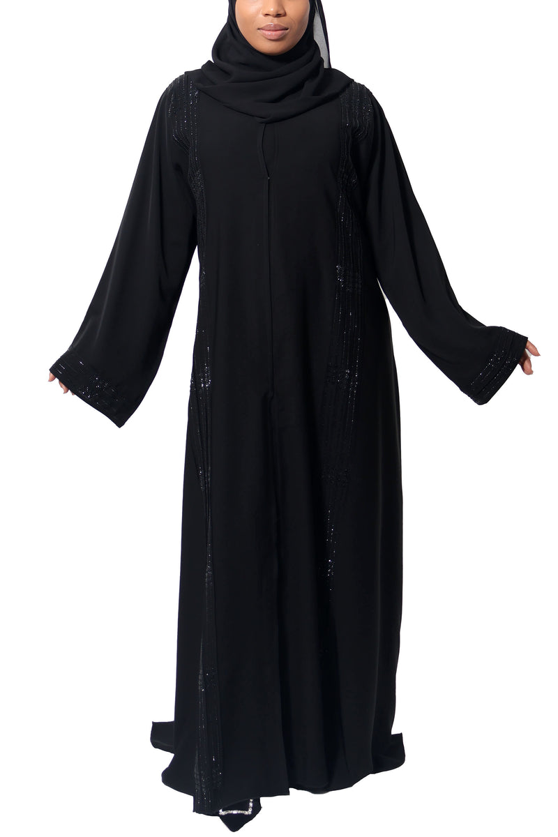 Rawdah Abaya in Classic Black | Al Shams Abayas_12