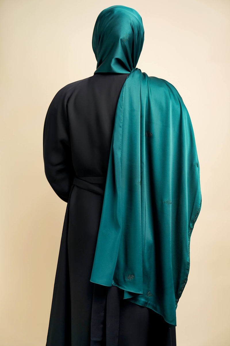 Satin Gem Hijab - Emerald