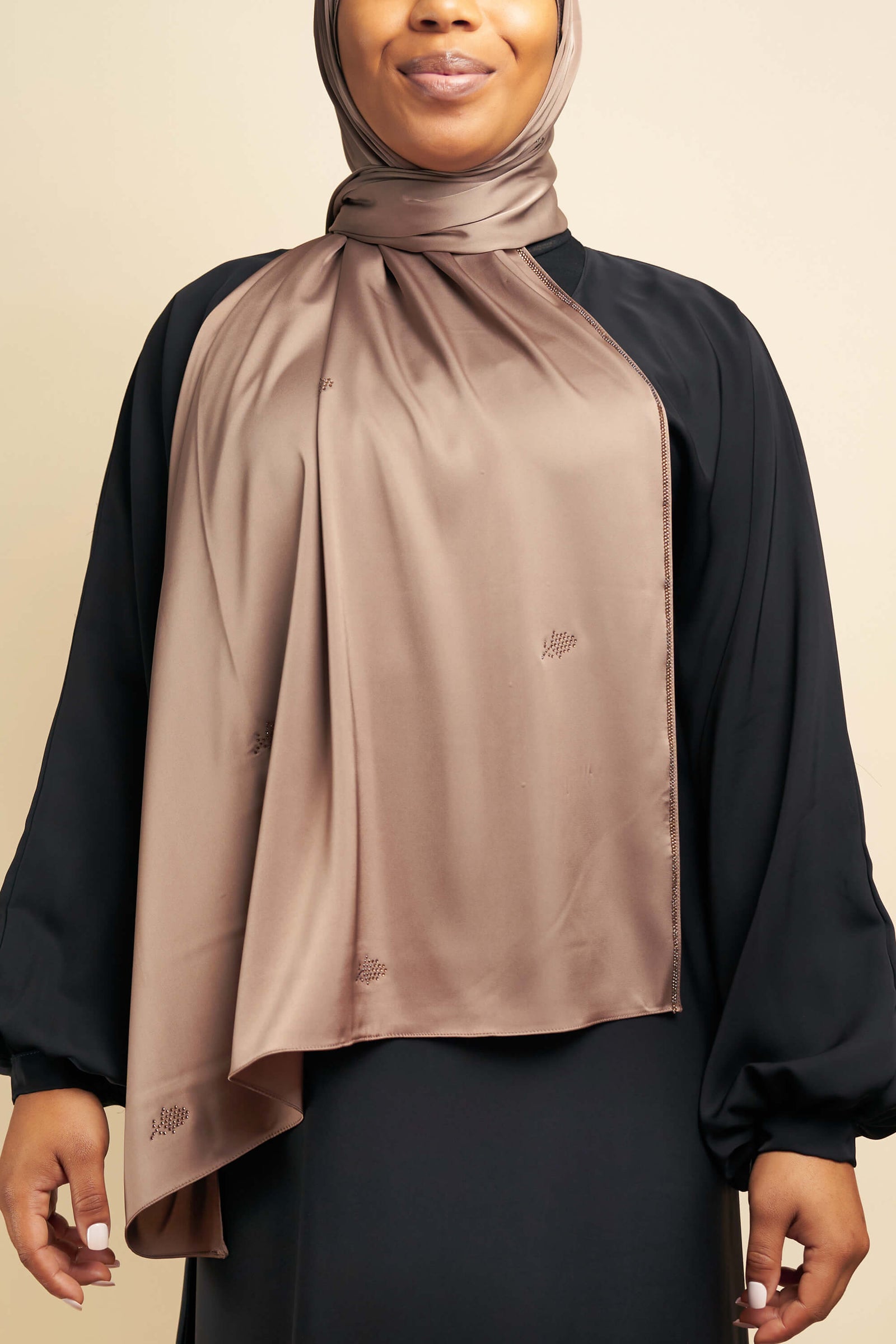 Satin Gem Hijab - Mocha – Al Shams Abayas