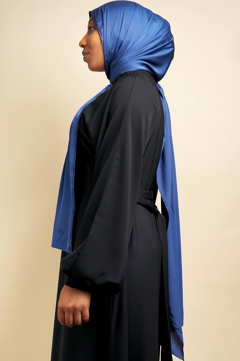 Satin Gem Hijab - Navy