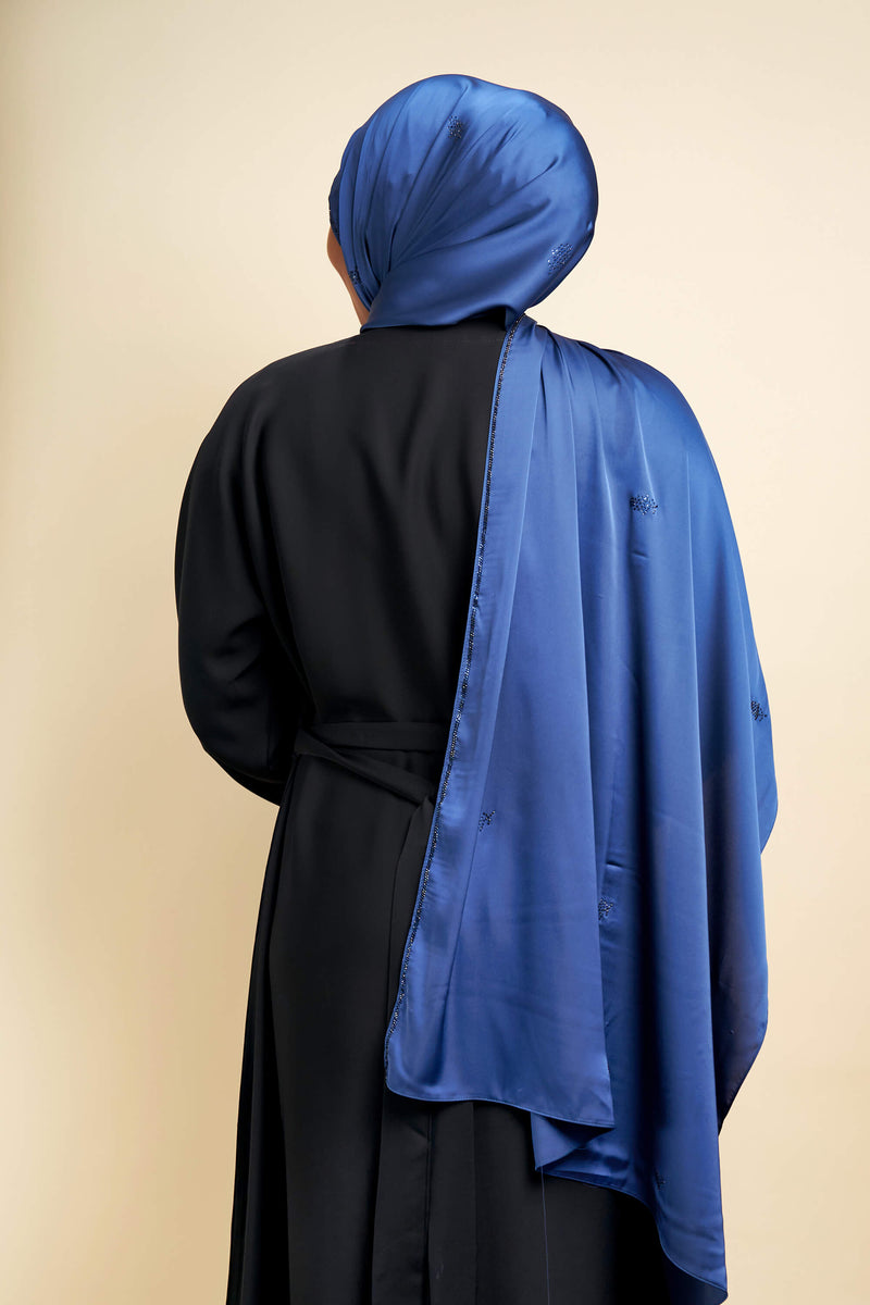 Satin Gem Hijab - Navy