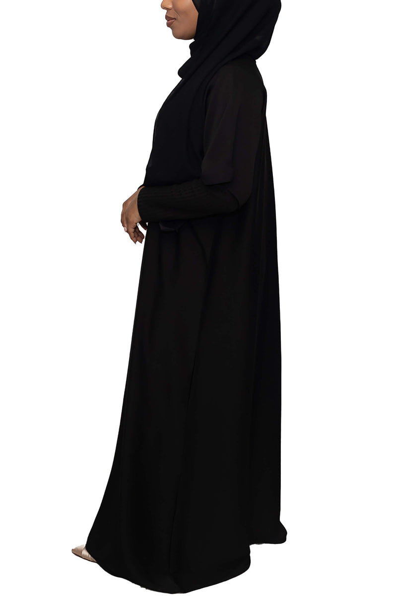 Short Sleeve Dress in Black  | Al Shams Abayas_2