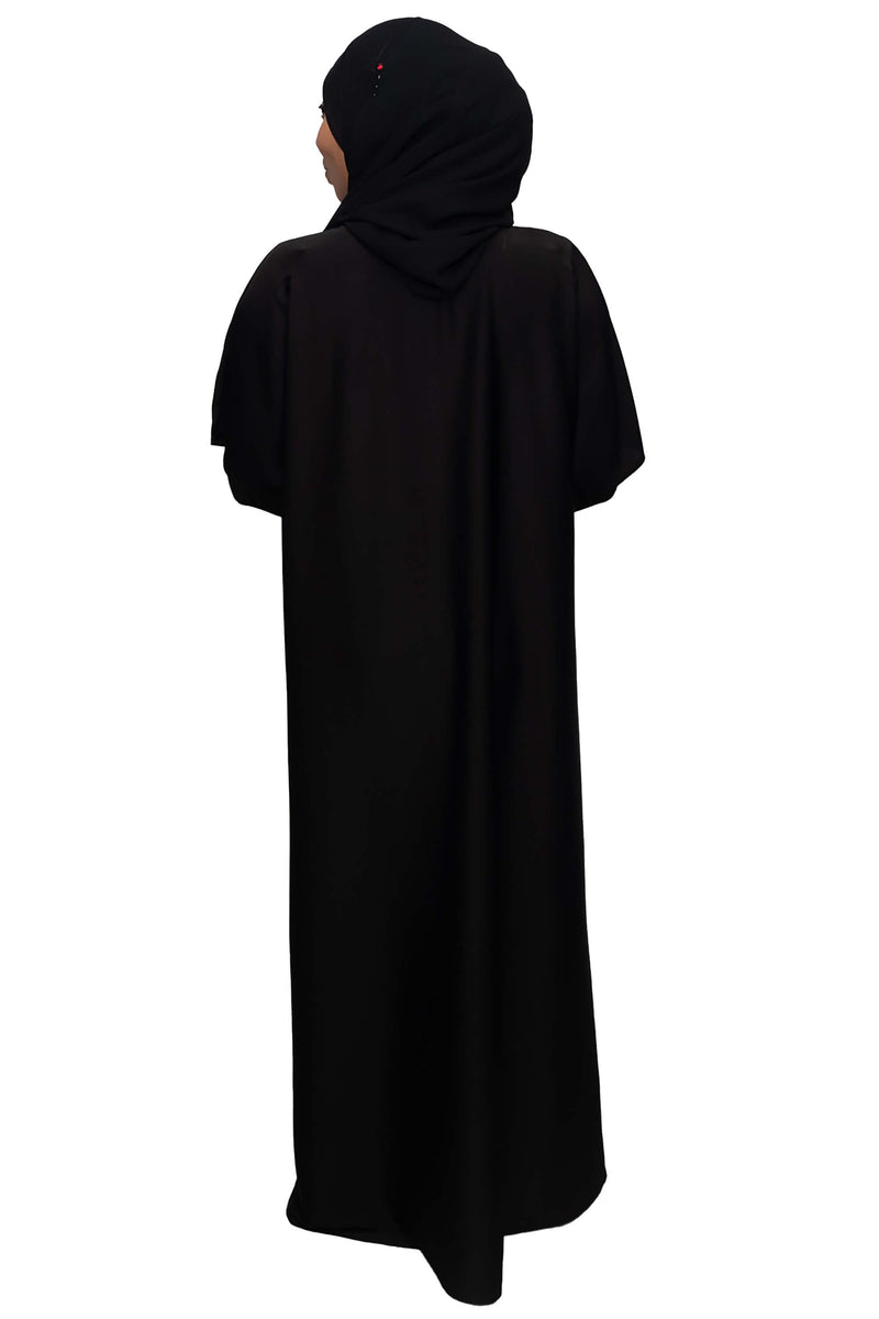 Short Sleeve Dress in Black  | Al Shams Abayas_6