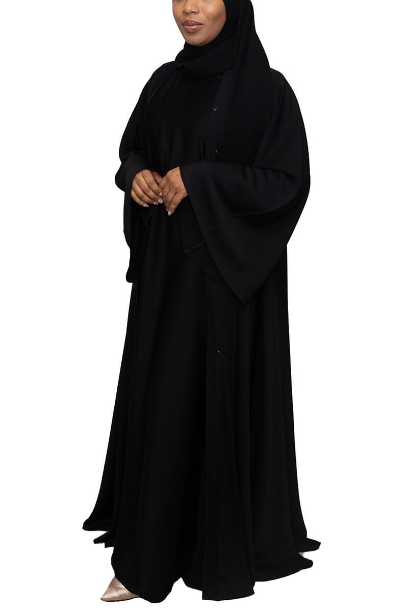 Short Sleeve Dress in Black  | Al Shams Abayas_8