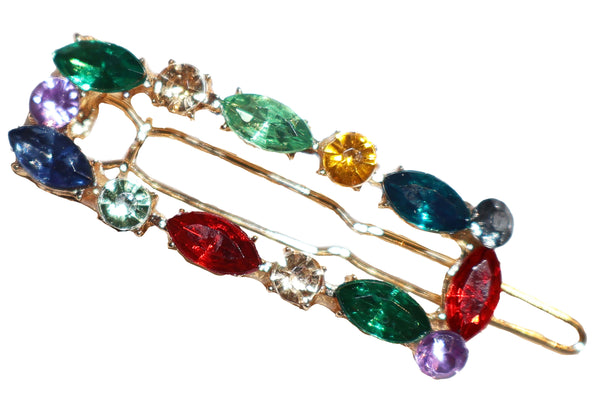 Small Colorful Rhinestone Barrette