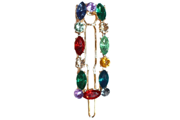 Small Colorful Rhinestone Barrette