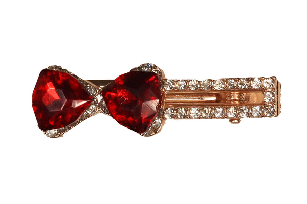 Sparkle Bow Clip - Ruby