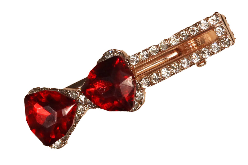 Sparkle Bow Clip - Ruby