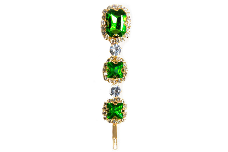 Emerald Crystal Pearl Pin