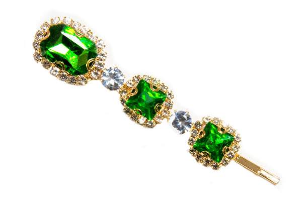 Emerald Crystal Pearl Pin