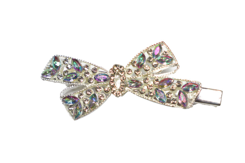 Iridescent Bling Bow Clip