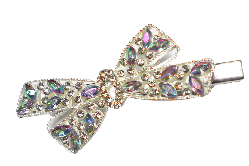 Iridescent Bling Bow Clip