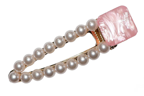 Pink Marble Pearl Clip