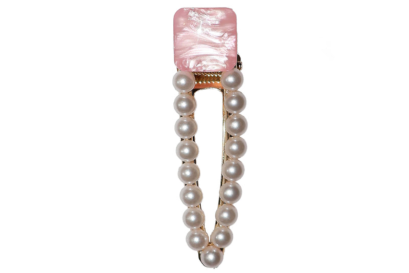 Pink Marble Pearl Clip