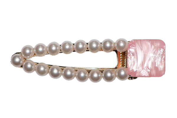 Pink Marble Pearl Clip