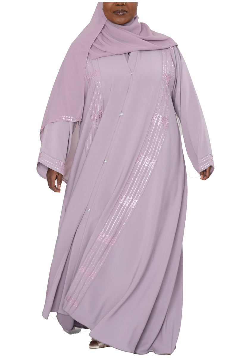 Rawdah Abaya in Lavender - Curvy | Al Shams Abayas_4