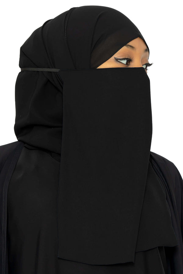 Beda Half Niqab Black | Al Shams Abayas 1