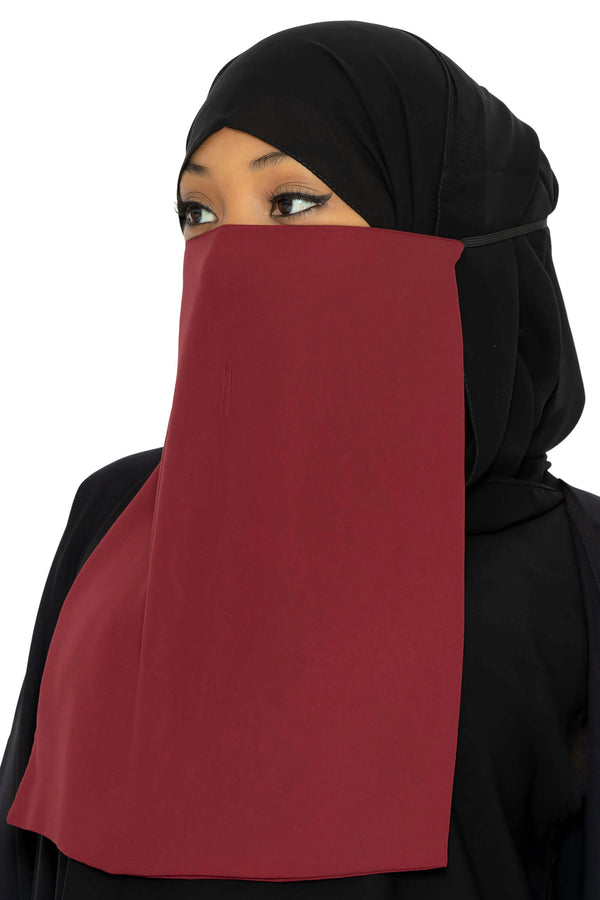 Beda Half Niqab Maroon | Al Shams Abayas 2