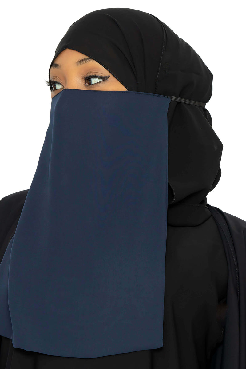 Beda Half Niqab - Navy