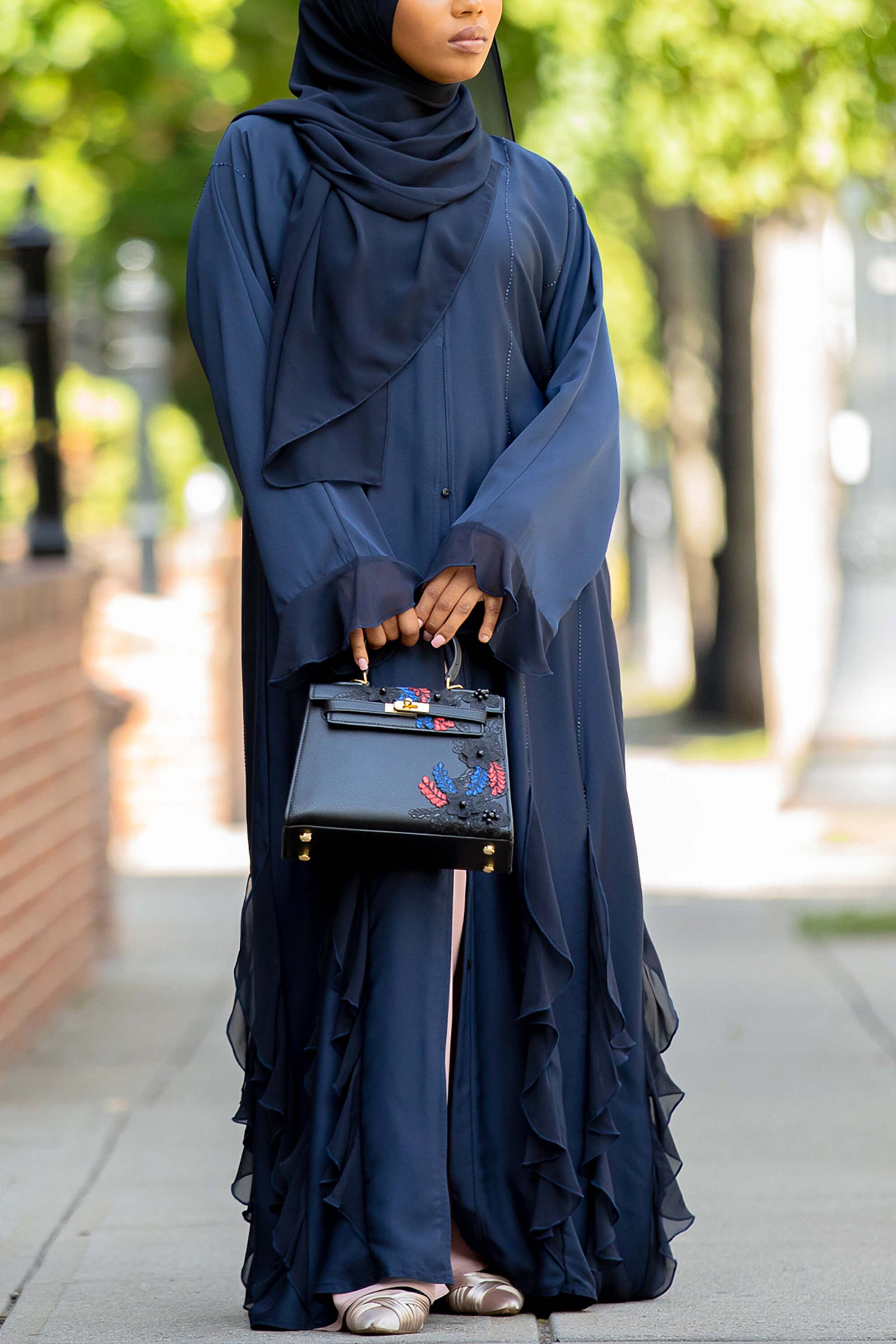 Navy blue abaya online top