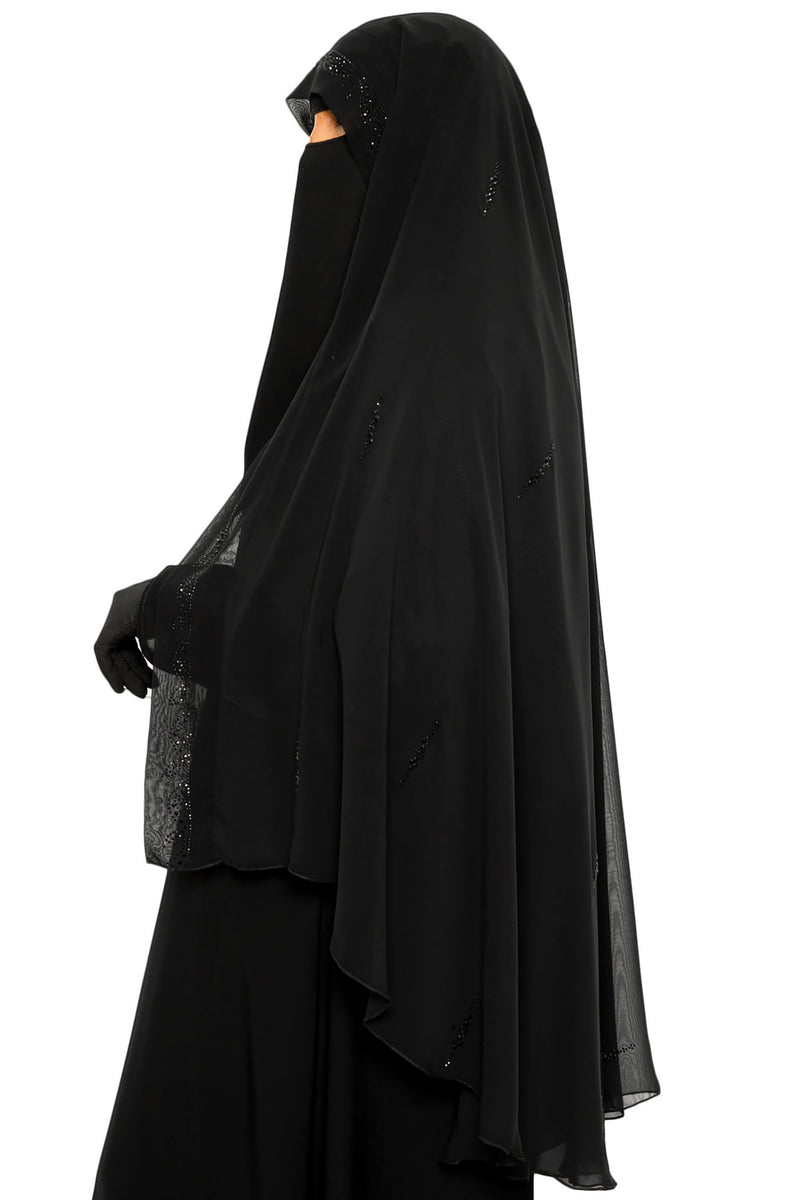 Honey Dip Ghashwa Black | Al Shams Abayas 2