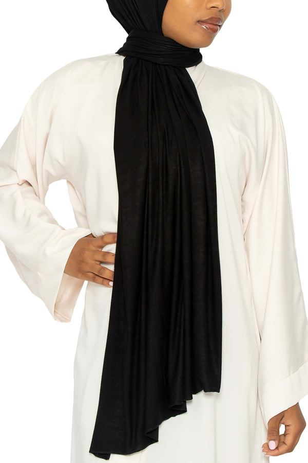 Jersey Hijab Black | Al Shams Abayas 1