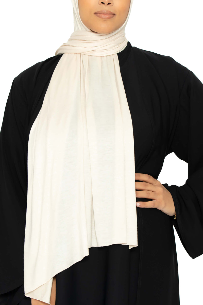 Jersey Hijab Ivory | Al Shams Abayas 1