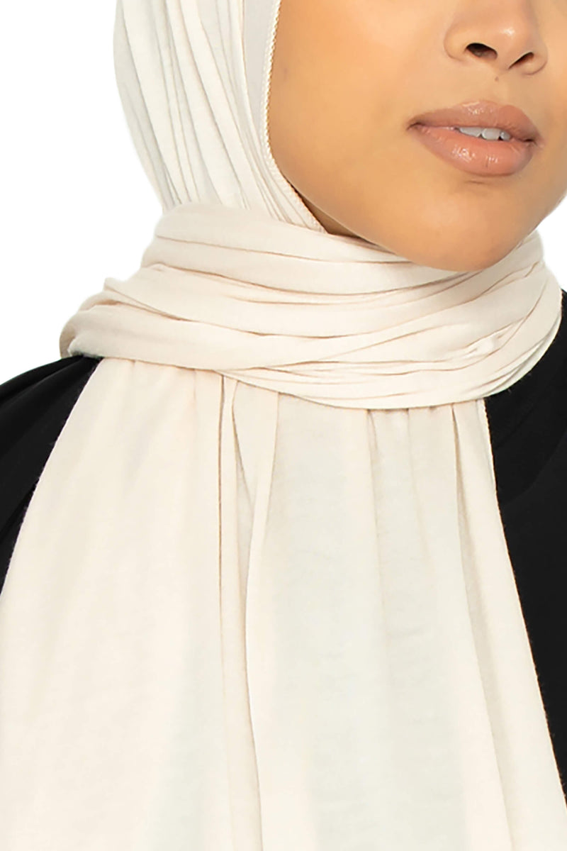 Jersey Hijab Ivory | Al Shams Abayas 2