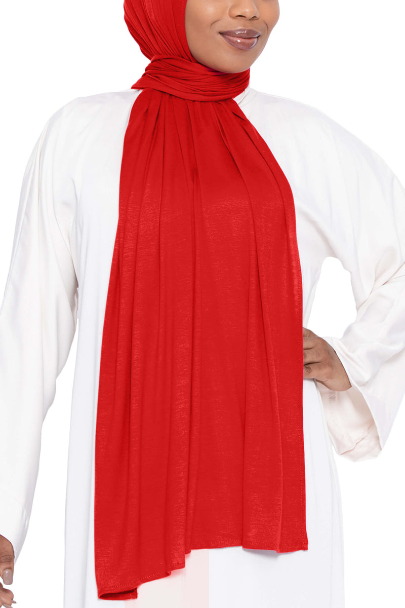 Jersey Hijab Crimson | Al Shams Abayas 1